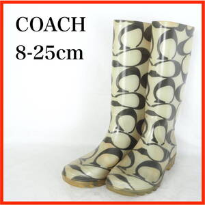 EB7953*COACH*コーチ*レインブーツ*8-25cm*ベージュ系