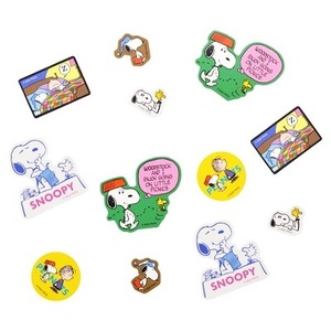 新品★フレークシール★SNOOPY　スヌーピー★ONE PHRASE ミントグリーン★ ケース入りステッカーセット★PEANUTS★送料210円可