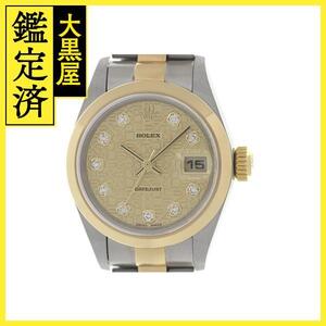 2000.04並行 ROLEX デイトジャスト26 79163G K18YG/SS 10Pダイヤモンド彫りコンピューターシャンパン文字盤【472】SJ