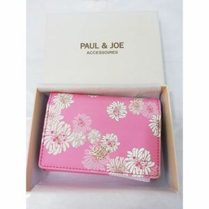 00778 【未使用品】PAUL＆JOE 名刺入れ PJA-W244 VIVID PINK レディース花柄 ポールアンドジョーカードケース ACCESSOIRES 箱日焼けあり