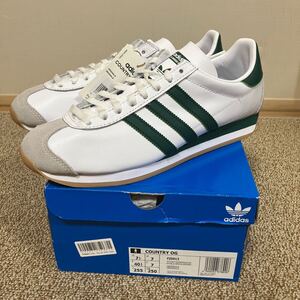 即決 新品 アディダス カントリーOG US7.5 JP25.5cm 白×緑 生産終了 天然皮革 ホワイト×グリーン adidas country og 本革