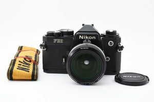 #3594 ニコン Nikon FE2 Black SLR Film Camera 28mm f3.5 [動作確認済]