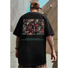 【限定価格】メンズ バックプリント ビッグTシャツ ストリート ブラック XL