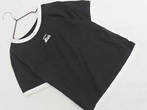 Heather ヘザー PEANUTS スヌーピー 刺繍 Tシャツ sizeF/黒ｘ白 ■◆ ☆ efc1 レディース