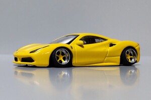 個人輸入品 希少 レア 1/64 488 GTB 改 フェラーリ 深リム ワーク ローダウン カスタム スーパーカー シャコタン イタリア 京商 