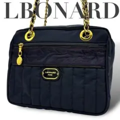 ✨極美品✨　LBONARD レオナール　ショルダーバッグ　ネイビー　チェーン