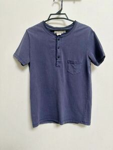 REMI RELIEF × BEAMS PLUS 別注 ヘンリーネック ポケット付き Tシャツ レミレリーフ ビームスプラス ネイビー Mサイズ コットン100% 紺色