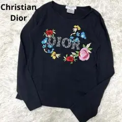 名作✨DIOR ディオール トロッター ロゴ 刺繍 花柄 ロンT 38