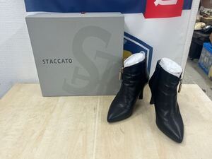 【A801】STACCATO ショートブーツ 22.5cm カラー：ブラック　合成レザー　☆美品☆