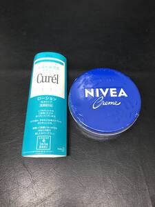 【未使用】花王 NIVEA ニベア 青缶 169ｇ ＆ Curel キュレル ローション 乳液タイプ 45ml ２点セット