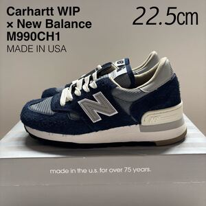 新品 米国製 New Balance ニューバランス × カーハート CARHARTT WIP 990V1 M990CH1 ネイビー 22.5㎝ レディース スニーカー MADE IN USA 