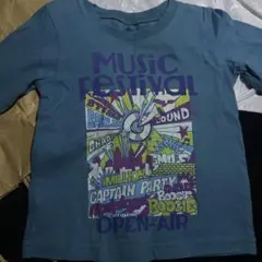 音楽祭 Tシャツ 青 90