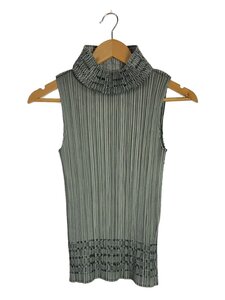 PLEATS PLEASE ISSEY MIYAKE◆ノースリーブカットソー/FREE/ポリエステル/GRY