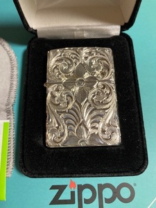 Zippo Silver King #8デザイン、純銀、新品未使用品！