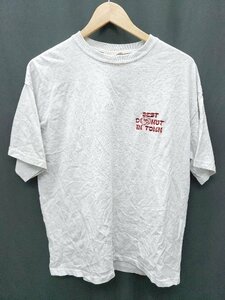 ◇ GROCERY & DELICATESSEN バックプリント 半袖 Tシャツ カットソー サイズM ライトグレー系 レディース メンズ P