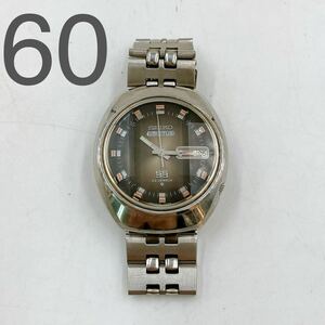 5AB148 SEIKO セイコー 5ACTUS SS 23石 6160-7590 カットガラス 腕時計 時計 シルバー 中古 現状品 動作品