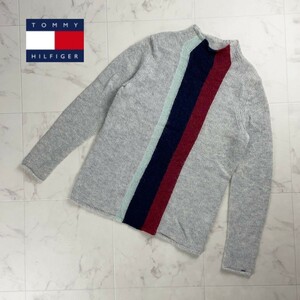 Tommy Hilfiger トミーヒルフィガー アルパカ 羊毛 モックネック 長袖ニットセーター トップス メンズ グレー系 サイズL*SC298