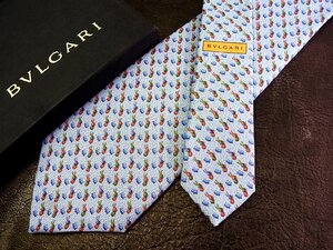 ♪vr0813♪良品♪【BVLGARI】ブルガリ【兎 うさぎ 動物 本 柄】「最高級セッテピエゲ」ネクタイ