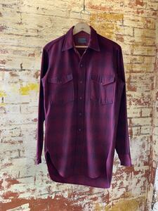 60s PENDLETON OMBRE CHECK WOOL SHIRT ヴィンテージ ビンテージ ペンドルトン オンブレ ウールシャツ チェックシャツ 50s 送料無料