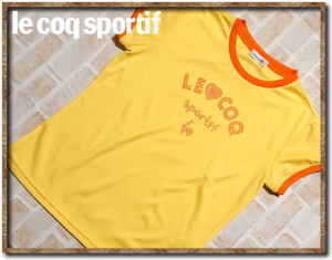 美品！！☆le coq sportif　ルコック　ラインストーン付きTシャツ　黄☆