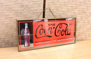 コカ・コーラ パブミラー 鉄製フレーム 幅38cm×高さ17cm 壁掛け 鏡 Coca-Cola コカコーラ 札幌 手稲