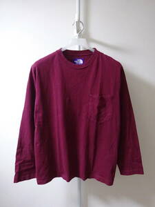 THE NORTH FACE PURPLE LABEL 7oz Long Sleeve Pocket Tee 長袖ポケットTシャツ ワインレッド メンズ S ノースフェイス パープルレーベル