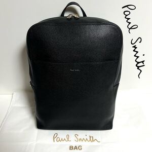 Paul Smith ポールスミス インレイドストライプハンドル リュック バックパック A4 レザー アーティストストライプ ユニセックス ブラック