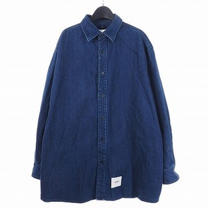 ダブルタップス WTAPS 21AW LP LS COTTON DENIM ロングスリーブ デニム シャツ ジャケット 2 インディゴ 212WVDT-SHM05 メンズ