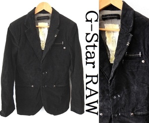 雰囲気◎■G-STAR RAW:ジースター ロウ■used加工 コーデュロイ テーラードジャケット/ブレザー■ブラック■Msize