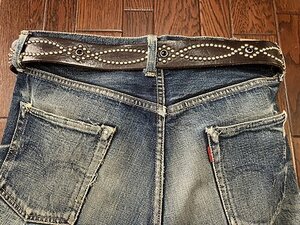 ユーズド スタッズ レザーベルト ３６ 茶系 ブラウン STUDS LEATHER BELT