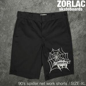 希少 90s ZORLAC スパイダーネット パスヘッド ビンテージ ワーク ハーフパンツ ゾーラック オールドスケート SHORT ショートパンツ