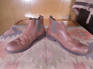 ●G.H.BASS&CO■ウィングチップサイドゴアブーツ茶US11.5M●29.5cmカントリーブーツ