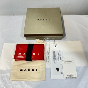 MARNI マルニ 三つ折り財布 ウォレット Origami Design Wallet オリガミデザイン 箱付き PFMI0007U2 イタリア製 red レッド 682150