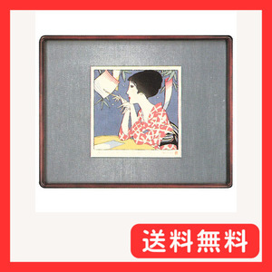 山下工芸(Yamashita kogei) 竹久夢二 夏 七夕 画寸W26.5×D26cm 日本製 手摺り木版画 561