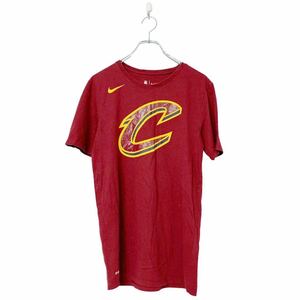 NIKE 半袖 ロゴ プリント Tシャツ S レッド イエロー ナイキ DRI-FIT バスケ NBA スポーツ カジュアル 古着卸 アメリカ仕入 a508-5890