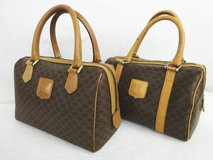 CELINE セリーヌ ハンドバッグ 2点セット マカダム柄 総柄 約縦16×横26×マチ14.5cm 約縦17.5×横25.5×マチ14cm 現状品 