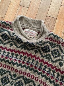 90s ABERCROMBIE THE BIG SWEATER 柄 ロール ニット セーター アバクロ