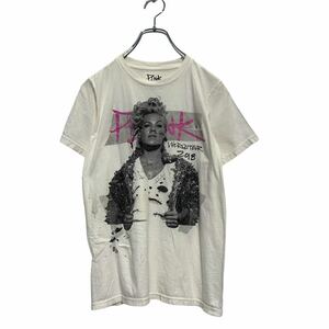 PINK 半袖 プリントTシャツ XS レディース ホワイト バックプリント 2018 ツアーTシャツ 古着卸 アメリカ仕入 a605-8399