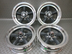 15x6.国産旧車 アメリカンレーシング ホイール 15inchx6j 114.3/5H 4本set NEW VN105 D!Gray MachineLIP WHEEL