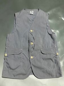 USA製 POST OVERALLS ポストオーバーオールズ ロイヤルトラベラー ベスト ストライプ柄 XS