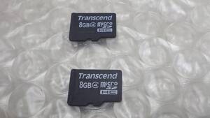 *Transcend　micro ＳＤHCメモリーカード 　8GB　2枚セット 中古動作品　