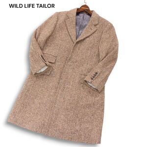 WILD LIFE TAILOR アダムエロペ 秋冬 英国製 MALLALIEUS生地★ ウール ツイード チェスターコート Sz.S~M位　メンズ 日本製　I4T04020_C#N