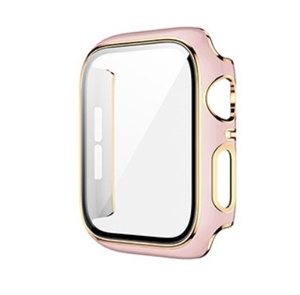 【アップルウォッチカバー/ピンク×ゴールド/44mm用】フルカバーケース 1個 Apple Watch 全面保護 耐衝撃 Series5 Series4 Series6 SE