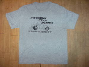 レトロ★90年代★アメリカ モータースポーツ WISCONSIN CRAP RACING レーシング Tシャツ★F1 旧車 カーレース 走り屋 ヤンキー 暴走族