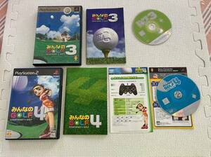 23-PS2-1545　プレイステーション2　みんなのGOLF3 4 　動作品　PS2　プレステ2