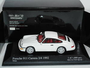 ☆1円始レアミニカーファン特注PMA ☆ 1/43ポルシェPorsche 911 Carrera 2/4 white 1992 ☆231124