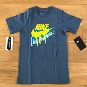 1円スタート！タグ付き新品未使用！送料込み！ Nikeナイキ Tシャツキッズサイズ ロゴ　ダークブルー　ブルーグレー