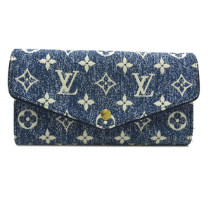 ［銀座店］LOUIS VUITTON LV ルイ・ヴィトン ポルトフォイユ・サラ M81183 長財布 モノグラムジャガードデニム マリーヌブルー DH70699