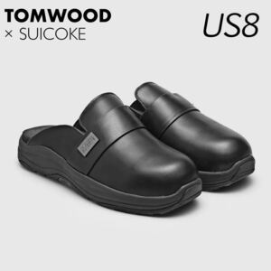 新品 トムウッド TOM WOOD × スイコック SUICOKE コラボ レザー クロッグ サンダル 26㎝ 定5.17万 Mako Clog 黒 メンズ シューズ 送料無料