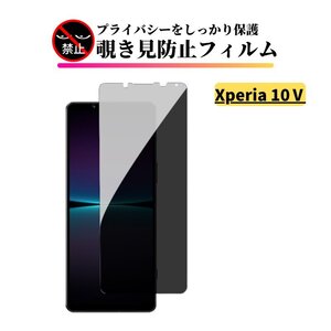 Xperia 10 V 覗き見防止 ガラスフィルム フィルム 強化ガラス 保護フィルム のぞき見 SO-52D SOG11 Sony 10V